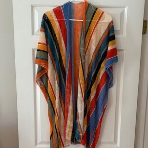 Multicolor Striped Kimono Shawl